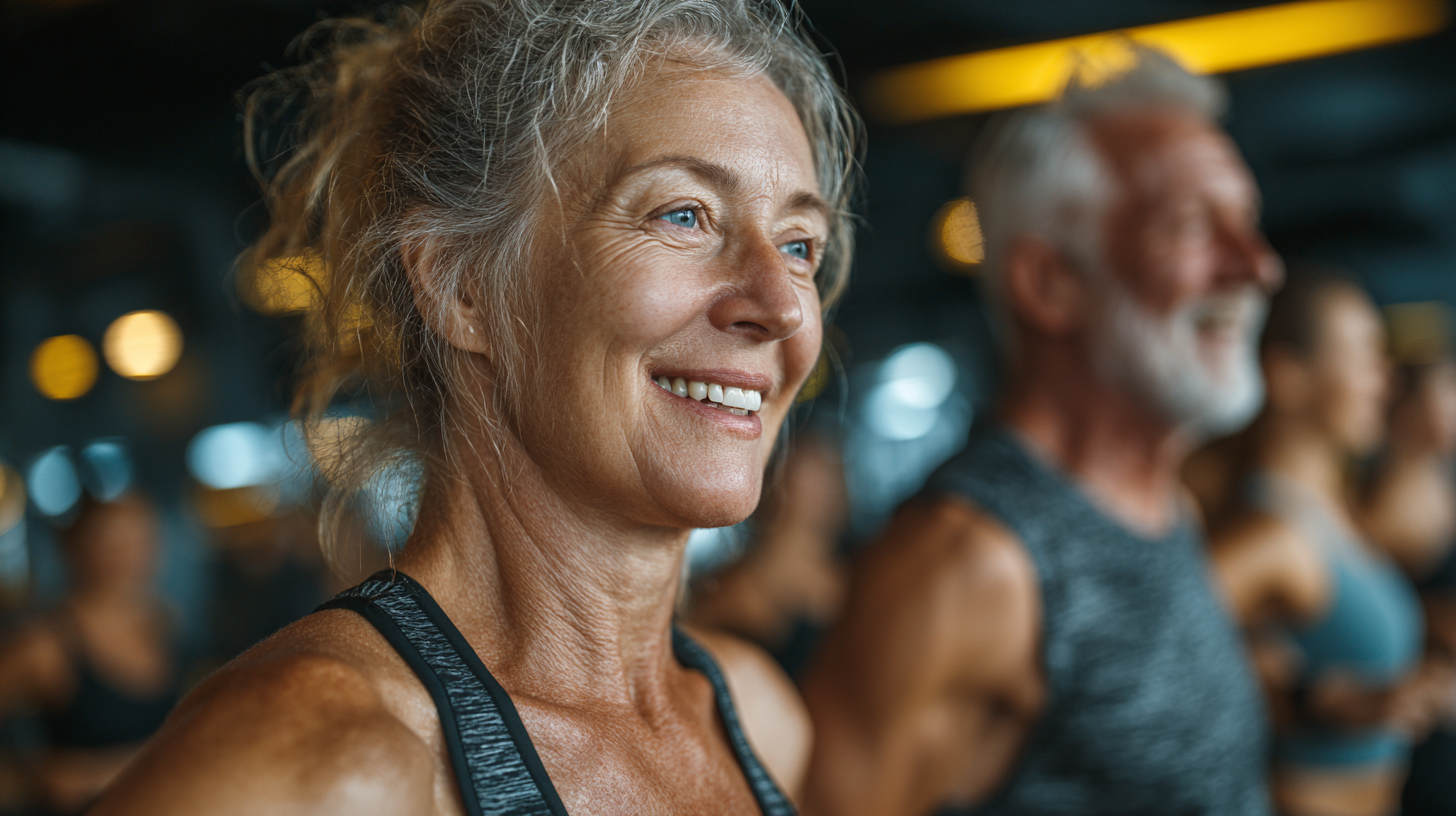 Активні люди старшого віку під час тренування